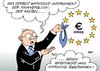 Cartoon: Eurokrise (small) by Erl tagged eurokrise,euro,eu,schulden,krise,griechenland,finanzminister,treffen,knebel,aussage,äußerung,unbedacht,geschwätz,markt,märkte,panik,finanzpolitik,instrument