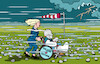 Cartoon: Gegenwind für Warken (small) by Erl tagged politik,gesundheit,alter,pflege,reform,pflegereform,gesundheitsministerin,nina,warken,gegenwind,kritik,gewitter,rollstuhl,steine,karikatur,erl