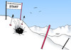 Cartoon: GroKo Start (small) by Erl tagged große,koalition,groko,cdu,csu,spd,streit,fehlstart,start,umfrage,wähler,meinung,skifahren,berge,ski,skistöcke,riesenslalom,karikatur,erl