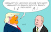 Cartoon: Jetzt wieder Sanktionen (small) by Erl tagged politik,usa,trump,annäherung,russland,putin,drohung,sanktionen,frieden,ukraine,lied,matthias,reim,karikatur,erl