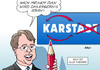Cartoon: Karstadt (small) by Erl tagged karstadt,kaufhaus,kette,schulden,investor,benko,chef,stephan,fanderl,rotstift,rot,theorie,streichung,karst,stark,sanierung,plan