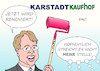 Cartoon: Karstadt Kaufhof (small) by Erl tagged politik,wirtschaft,handel,fusion,karstadt,kaufhof,warenhäuser,sanierung,renovierung,stellenstreichungen,stephan,fanderl,karikatur,erl