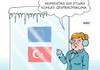 Cartoon: Merkel EU Türkei (small) by Erl tagged merkel,eu,türkei,beitrittsgespräche,eingefroren,gesprächsklima,kühl,putsch,versuch,reaktion,präsident,erdogan,rechtsstaat,demokratie,grundrechte,abbau,eisblock,kälte,karikatur,erl