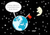 Cartoon: Mondgestein (small) by Erl tagged politik,china,raumfahrt,mond,gestein,mondgestein,proben,erde,untersuchung,wissenschaft,karikatur,erl