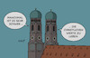 Cartoon: München (small) by Erl tagged politik,anschlag,münchen,auto,asylbewerber,migration,humanität,christliche,werte,kirche,frauenkirche,karikatur,erl