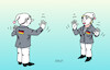 Cartoon: Pantomimen (small) by Erl tagged politik,deutschland,teilung,brd,ddr,mauer,mauerfall,1989,wiedervereinigung,probleme,karikatur,erl