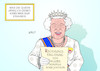 Cartoon: Queen (small) by Erl tagged politik,brexit,großbritannien,parlament,eröffnung,queen,elizabeth,ii,verlesung,regierungserklärung,premierminister,boris,johnson,rechtspopulismus,skrupellosigkeit,chaos,clown,karikatur,erl
