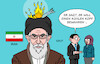 Cartoon: Reaktion Iran (small) by Erl tagged politik,nahost,krieg,luftangriff,israel,iran,reaktion,chamenei,wohl,volk,karikatur,erl