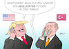 Cartoon: Trump Erdogan (small) by Erl tagged türkei präsident erdogan referendum evet ja sieg knapp präsidialsystem abbau demokratie gewaltenteilung grundrechte putsch von oben gratulation donald trump usa demokratieverständnis karikatur erl