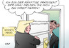 Cartoon: Trump Obama (small) by Erl tagged usa wahl präsident donald trump besuch weißes haus washington barack obama wahlkampf schlammschlacht rassismus sexismus populismus herren sklaven karikatur erl