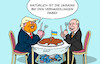 Cartoon: Verhandlungen (small) by Erl tagged politik,trump,verhandlungen,putin,ukraine,beute,essen,belohnung,angriffskrieg,tisch,eu,europa,stier,karikatur,erl