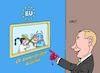 Cartoon: Wenn sich zwei streiten (small) by Erl tagged politik,krieg,angriff,überfall,russland,ukraine,eu,sanktionen,verschärfung,öl,embargo,streit,uneinigkeit,freude,wladimir,putin,kasperltheater,europa,stier,karikatur,erl