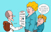 Cartoon: Zeugnistag II (small) by Erl tagged politik,cdu,parteitag,friedrich,merz,wiederwahl,vorsitz,ergebnis,schlecht,zeugnis,merkel,karikatur,erl