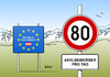 Cartoon: Zone 80 in Österreich (small) by Erl tagged österreich,flüchtlinge,zahl,begrenzung,obergrenze,80,pro,tag,deutschland,tempo,30,zone,karikatur,erl