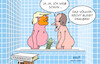 Cartoon: Zwei Herren im Bad (small) by Erl tagged politik,usa,angriff,krieg,iran,besuch,kanzler,merz,loriot,bad,ente,völkerrecht,draußen,karikatur,erl