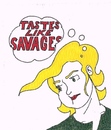 Cartoon: Tastes Like Savages (small) by robobenito tagged tastes like savages blonde woman bubbles thought word speaking female girl hair yellow comment drawing pencil pen ink face portrait indigenous bourgeois thinking