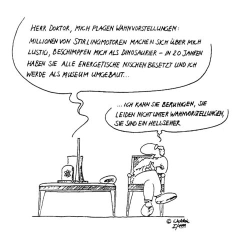 Cartoon: Atomkraftwerk beim Psychiater (medium) by waldah tagged atomkraft,psychiatrie