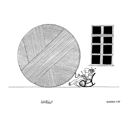Cartoon: Wollust (medium) by waldah tagged handwerk,wolle,lust