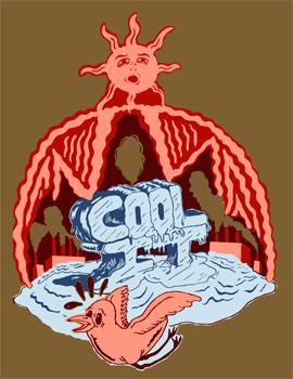 Cartoon: Cool It T-Shirt Design (medium) by John Bent tagged global,warming,ice,environment,energy,crisis,