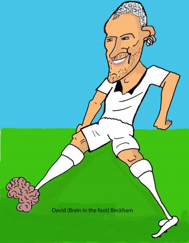 Cartoon: Beckham brain is his foot (medium) by EASTERBY tagged brainball