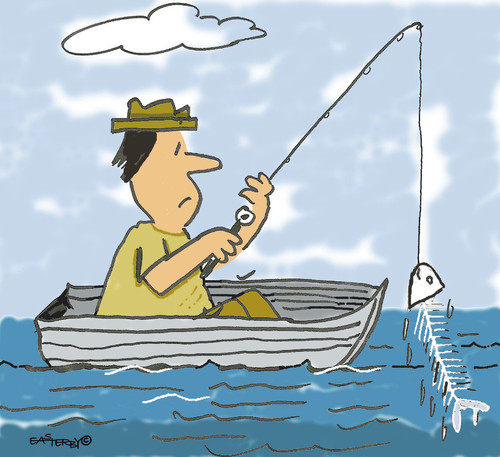 Cartoon: Gone fishing (medium) by EASTERBY tagged fishing,boats,fisherman