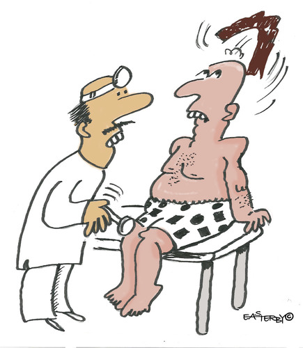 Cartoon: HAIR RAISING (medium) by EASTERBY tagged doctors,patients,wigwearers