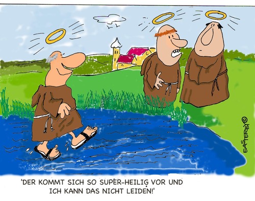 Cartoon: HOLY ORDERS 12 (medium) by EASTERBY tagged believing,faith,halos,monks