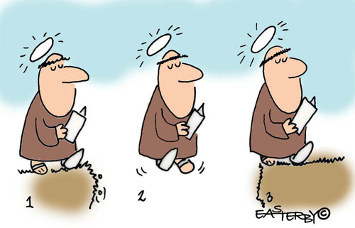 Cartoon: HOLY ORDERS 1 (medium) by EASTERBY tagged monks,halos