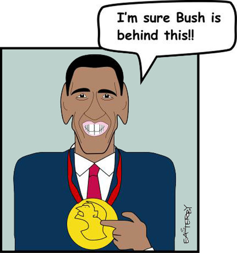 Cartoon: PP Obama (medium) by EASTERBY tagged nobel,peace,prize