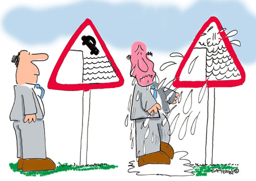 Cartoon: Road Signs 2 (medium) by EASTERBY tagged road,works,signs