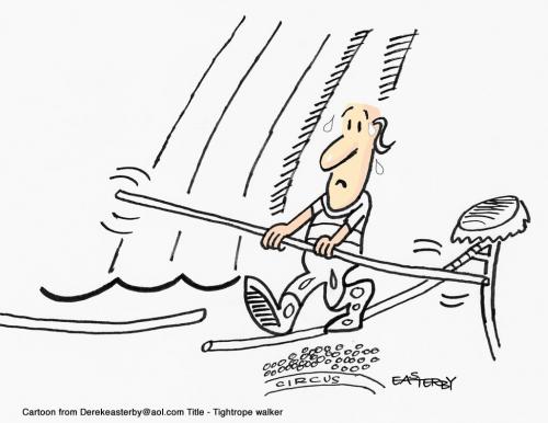 Cartoon: tightrope walker (medium) by EASTERBY tagged circus,