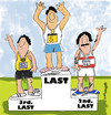 Cartoon: EVERYBODY IS A WINNER (small) by EASTERBY tagged sports,rostrum,prizes,medals