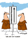 Cartoon: HOLY ORDERS 4 deutsch (small) by EASTERBY tagged monks,halos,heaven