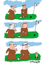 Cartoon: HOLY ORDERS 5 (small) by EASTERBY tagged monks,halos,praying,golf