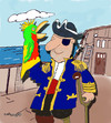 Cartoon: Pirate and Parrot glove puppet (small) by EASTERBY tagged pirates,toys