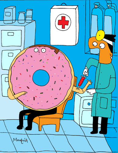 Cartoon: blood Donutr (medium) by Munguia tagged donut,dona,rosquilla,munguia,dorctor,blood,donor