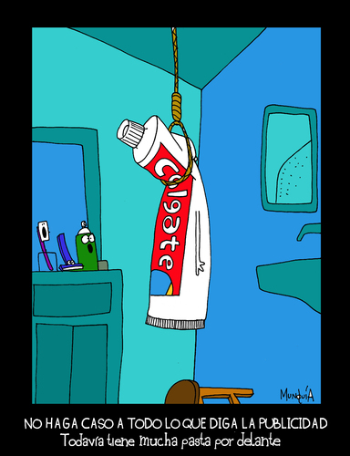 Cartoon: Colgate (medium) by Munguia tagged colgate,tie,hang,hung,hanging,up,suicide