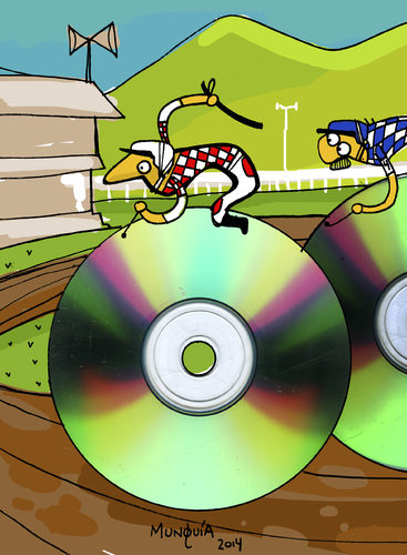 Cartoon: Disc  Jockey (medium) by Munguia tagged cd,disd,dj,jockey,dvd,player