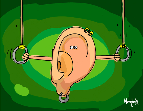 Cartoon: Ear Rings (medium) by Munguia tagged olympic,earrings,earing,ear,ring,sports,calcamunguias,munguia,costa,rica