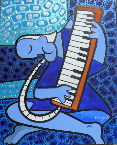 Cartoon: Old Melodica player (medium) by Munguia tagged air,piano,melodic,melodica,key,picasso,pablo,famous,paintings,parodies