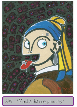 Cartoon: Piercing (medium) by Munguia tagged vermeer,lady,pearl,girl,woman,portrait,munguia,pearcing,earring
