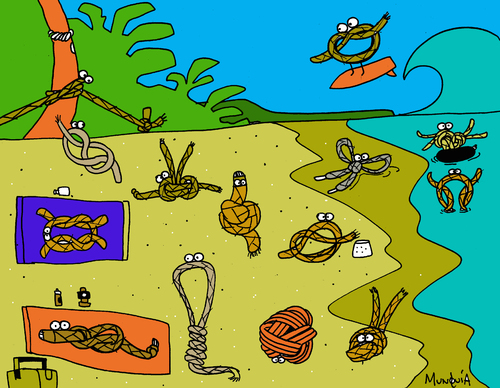 Cartoon: Playa Nudista (medium) by Munguia tagged nudos,desnudos,nudista,playa,tie