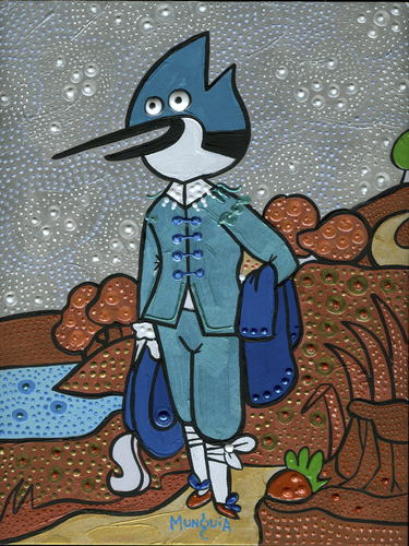 Cartoon: The Blue BIrd (medium) by Munguia tagged regular,show,mordecai,blue,boy,gainsborough,jay