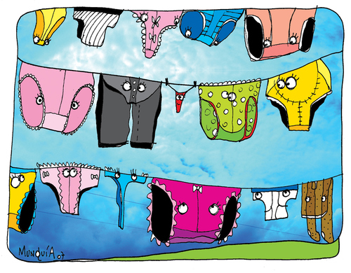 Cartoon: Thong in the city (medium) by Munguia tagged thong,underwear,sexy,panties