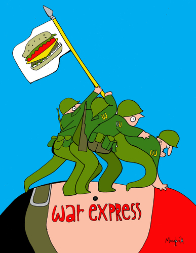 Cartoon: War Express (medium) by Munguia tagged war,soldier,kill,killer,death,world,eua,usa,america