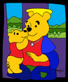 Cartoon: El Hijo de Pooh (small) by Munguia tagged winnie pooh hijo de pu madonna da vinci son of the munguia spoof parodies parody