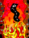 Cartoon: Highway to hell (small) by Munguia tagged high,way,to,hell,ac,dc,rock,fire,munguia,calcamunguia
