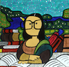 Cartoon: Mona Nerd (small) by Munguia tagged famous,paintings,parodies,mona,lisa,la,gioconda,book,read,study,da,vinci,leonardo,glasses,anteojos