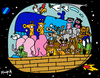 Cartoon: Noahs UFO (small) by Munguia tagged noah,ufo,ark,universal,diluvio,munguia,animals,animales