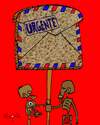 Cartoon: Pan Carta - Urgent! (small) by Munguia tagged bread,pan,carta,letter,mail,banner,hunger,hungry,thin,starving,air,urgent,africa,3rd,world,tercer,mundo,poverty